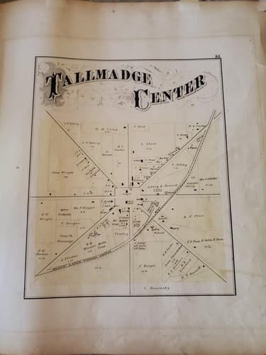 Historic Map of Tallmadge Township Range 10 Town 2 Connecticut Western Rese - Thumbnail 2