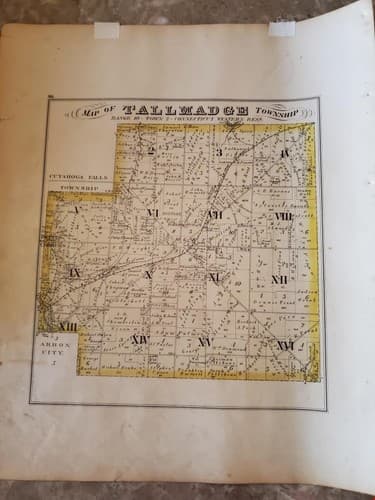 Historic Map of Tallmadge Township Range 10 Town 2 Connecticut Western Rese - Image 1