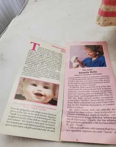 Yolanda Bello Sarah Porcelain Doll Picture Perfect Babies Edwin M. Knowles - Thumbnail 6