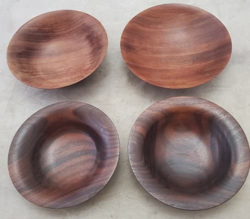 Vintage Antique Modern Wooden Natural Serveware Noodles Bowls - Image 1