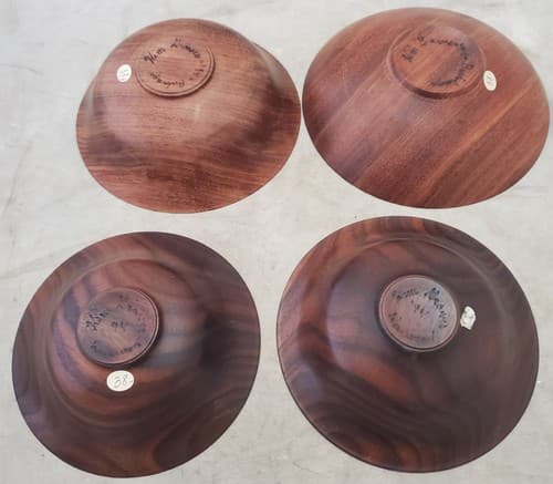 Vintage Antique Modern Wooden Natural Serveware Noodles Bowls - Thumbnail 2