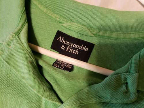 Vintage Abercrombie & Fitch Men Polo SizeXL Green Cotton Short Sleeve & Collared - Thumbnail 2