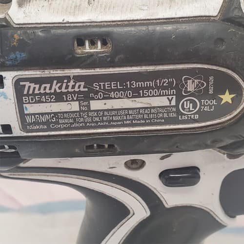 Makita BDF452 18V Cordless Driver Drill with BL1820B Lithium-Ion Battery LOT-359 - Thumbnail 3