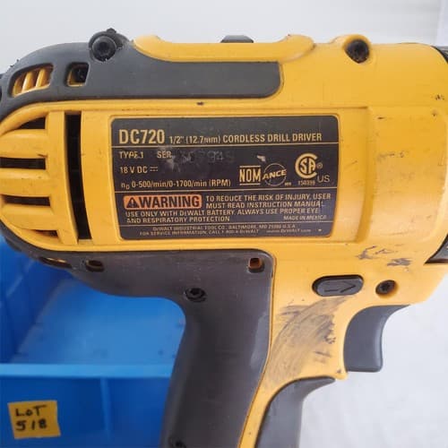 Dewalt 18V XRP DC720 Cordless Drill Driver with Battery & Charger LOT-518 - Thumbnail 7