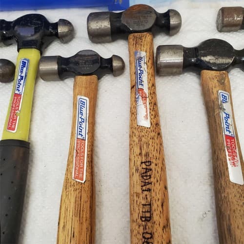 Lot of 8 Blue Point Vintage Ball Peen Hammers Wooden Handle LOT-509 - Thumbnail 6