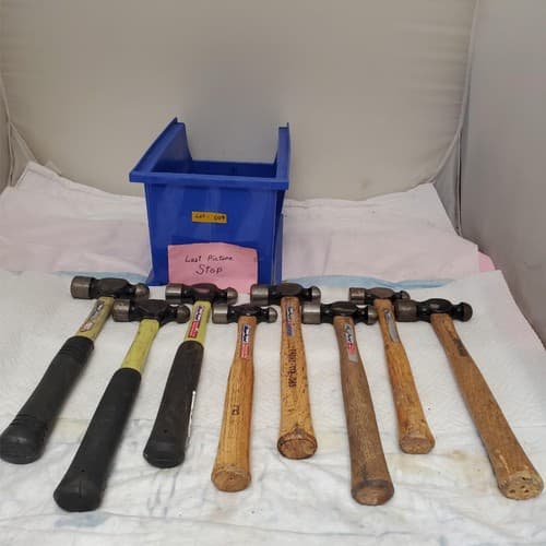 Lot of 8 Blue Point Vintage Ball Peen Hammers Wooden Handle LOT-509 - Thumbnail 7