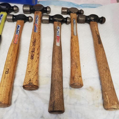 Lot of 8 Blue Point Vintage Ball Peen Hammers Wooden Handle LOT-509 - Thumbnail 5