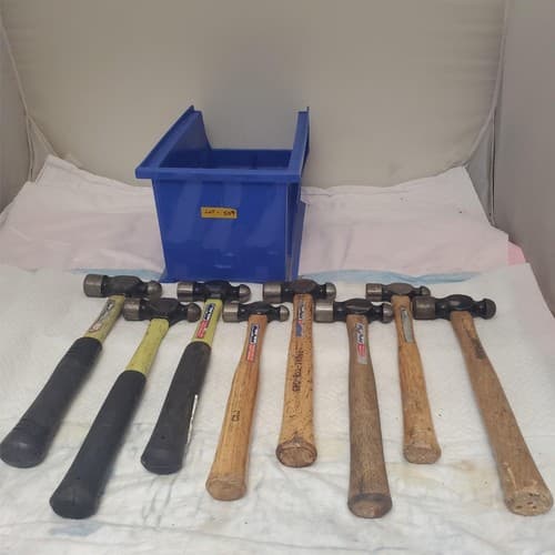 Lot of 8 Blue Point Vintage Ball Peen Hammers Wooden Handle LOT-509 - Image 1