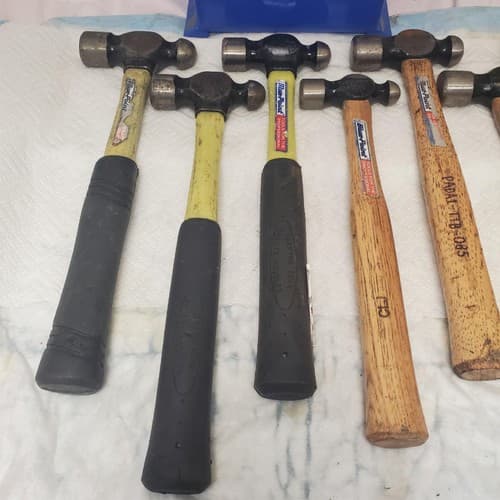 Lot of 8 Blue Point Vintage Ball Peen Hammers Wooden Handle LOT-509 - Thumbnail 4