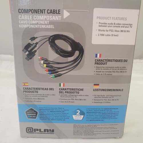 Play Universal HD Component Cable for PS3 XBox360 Wii Power Chords - Thumbnail 6