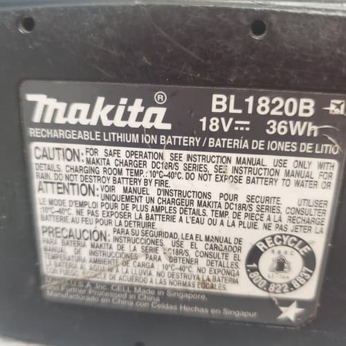 Makita BDF452 18V Cordless Driver Drill with BL1820B Lithium-Ion Battery LOT-435 - Thumbnail 2