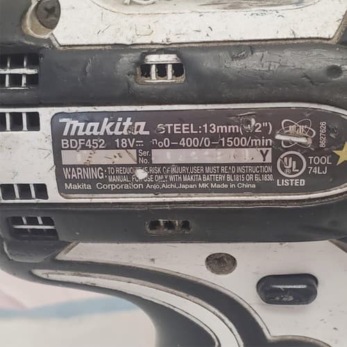 Makita BDF452 18V Cordless Driver Drill with BL1820B Lithium-Ion Battery LOT-435 - Thumbnail 5