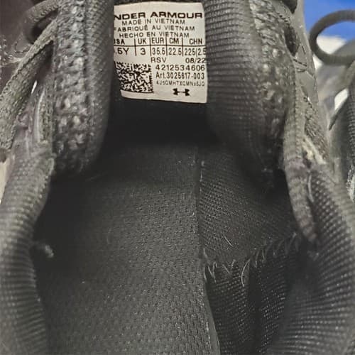 Under Armour Black Lockdown 6 Basketball Shoes Size 3.5 Y - Thumbnail 7