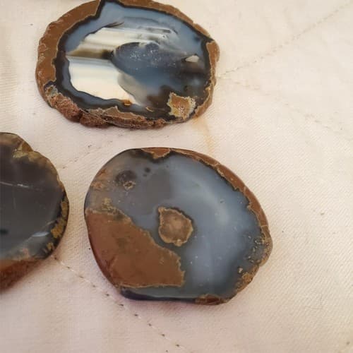 Collection of Natural Beautiful Agate Geode Druzy Slices - Thumbnail 6