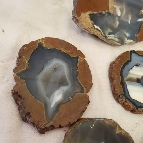 Collection of Natural Beautiful Agate Geode Druzy Slices - Thumbnail 3