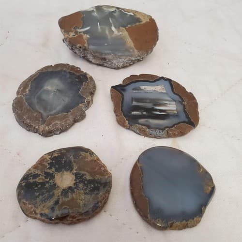 Collection of Natural Beautiful Agate Geode Druzy Slices - Thumbnail 7