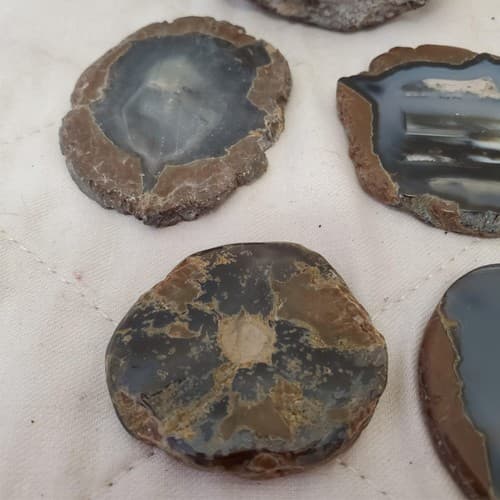 Collection of Natural Beautiful Agate Geode Druzy Slices - Thumbnail 11
