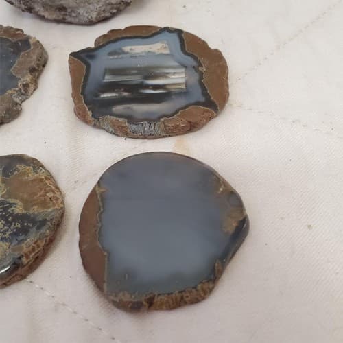Collection of Natural Beautiful Agate Geode Druzy Slices - Thumbnail 12
