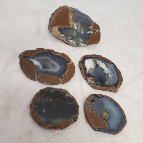 Collection of Natural Beautiful Agate Geode Druzy Slices - Thumbnail 14