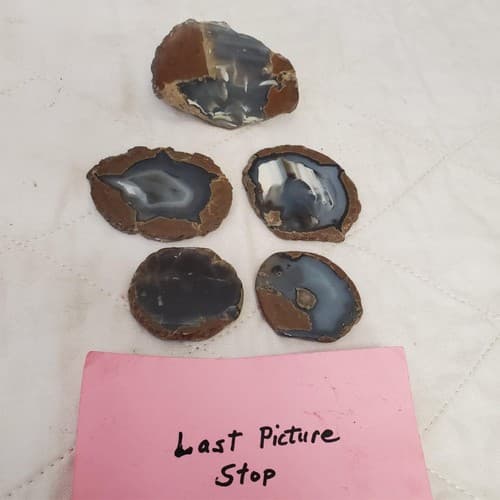 Collection of Natural Beautiful Agate Geode Druzy Slices - Thumbnail 15