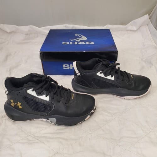 Under Armour Black Lockdown 6 Basketball Shoes Size 3.5 Y - Thumbnail 4