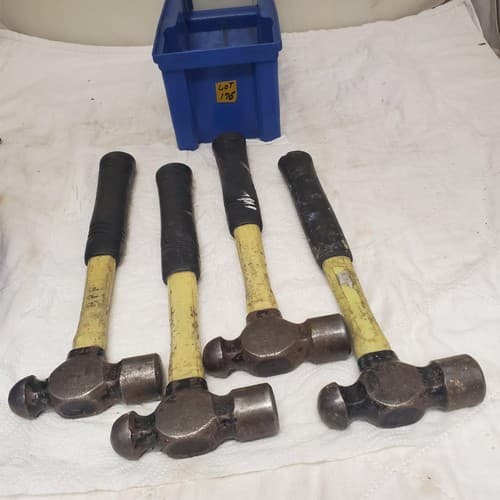 Lot of 4 Heavy Duty Ball Peen Hammer Set with Fiberglass Wooden Handle LOT-176 - Image 1