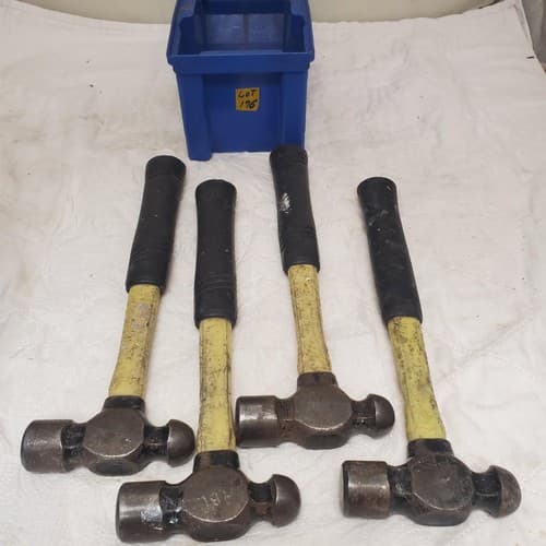 Lot of 4 Heavy Duty Ball Peen Hammer Set with Fiberglass Wooden Handle LOT-176 - Thumbnail 5