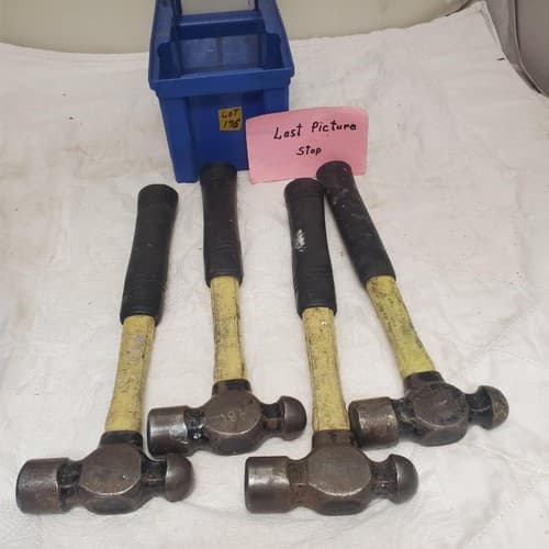 Lot of 4 Heavy Duty Ball Peen Hammer Set with Fiberglass Wooden Handle LOT-176 - Thumbnail 7
