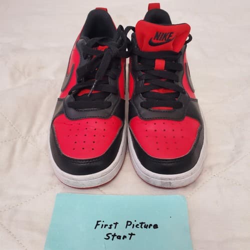 Nike Court Borough Low Recraft Red & Black Shoes US Size 3.5Y - Image 1
