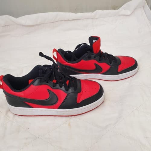 Nike Court Borough Low Recraft Red & Black Shoes US Size 3.5Y - Thumbnail 2
