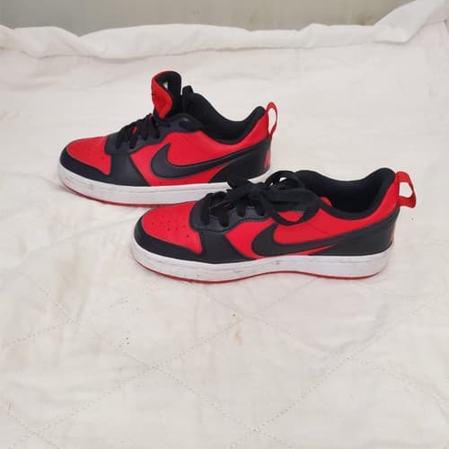 Nike Court Borough Low Recraft Red & Black Shoes US Size 3.5Y - Thumbnail 3