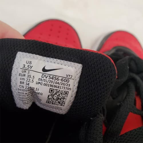 Nike Court Borough Low Recraft Red & Black Shoes US Size 3.5Y - Thumbnail 5