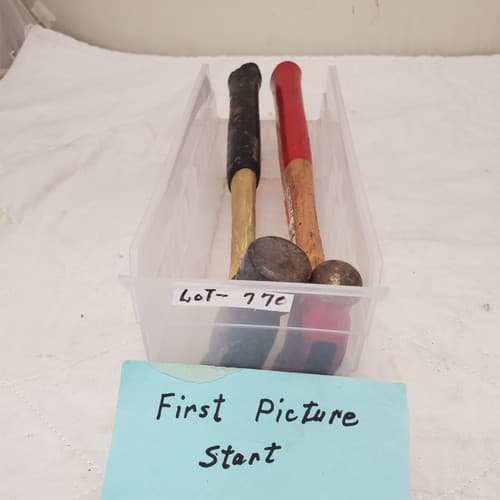 Lot of 2 Assorted Head Ball Pein Hammer with Wood Handle LOT-770 - Thumbnail 2