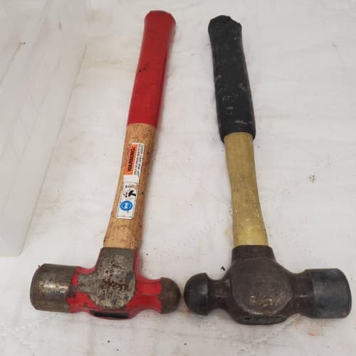 Lot of 2 Assorted Head Ball Pein Hammer with Wood Handle LOT-770 - Image 1