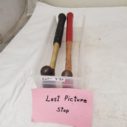 Lot of 2 Assorted Head Ball Pein Hammer with Wood Handle LOT-770 - Thumbnail 7