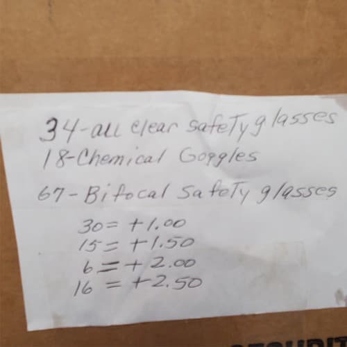 Lot of 67pc Chemical 334 Goggle Clear Anti-Fog Lens Safety Glasses - Thumbnail 2