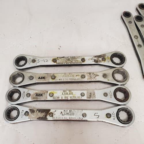 Lot of 11 Assorted Ratcheting Box End Wrench Set LOT-789 - Thumbnail 8