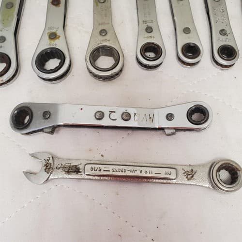 Lot of 11 Assorted Ratcheting Box End Wrench Set LOT-789 - Thumbnail 6