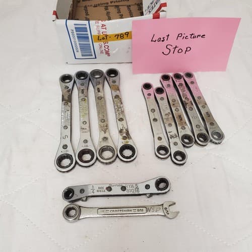 Lot of 11 Assorted Ratcheting Box End Wrench Set LOT-789 - Thumbnail 10