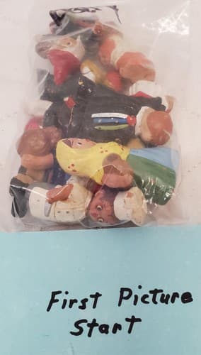 Lot of 10 Vintage Terra Cotta Miniature Spanish Mud People Figurines - Image 1