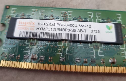 One Used Hynix 1GB 2Rx8 PC2-6400U-555-12 Korea 05 HYMP512U64BP8-S5- AB-T - Thumbnail 2