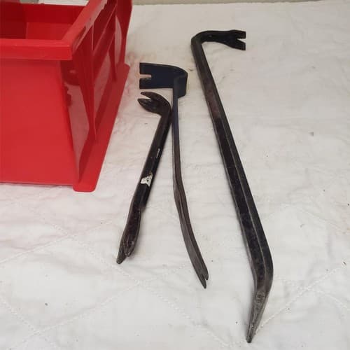 Lot of 3 Heavy Duty Nail Puller and Pry Bar Tool Set LOT-631 - Thumbnail 5