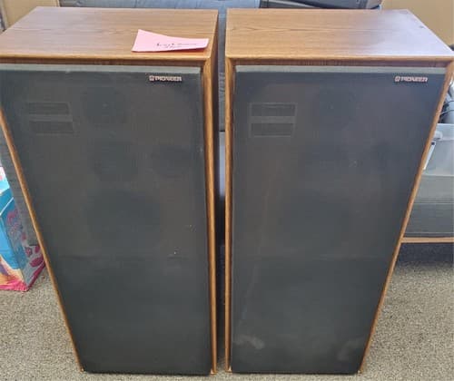 Pair Of Pioneer Colored Vinyl Laminated Wood Floor Speakers - Thumbnail 11