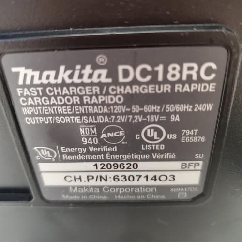 Makita DC18RC 18V Rapid Battery Charger Li-Ion Fast Charging Tool LOT-536 - Thumbnail 2