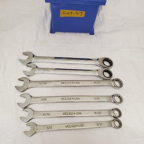 Lot of 6 Assorted Matco & Blackhawk Combination Wrench Set Lot-47 - Thumbnail 2