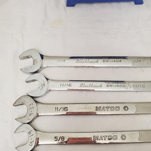 Lot of 6 Assorted Matco & Blackhawk Combination Wrench Set Lot-47 - Thumbnail 7