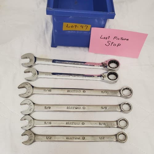 Lot of 6 Assorted Matco & Blackhawk Combination Wrench Set Lot-47 - Thumbnail 9