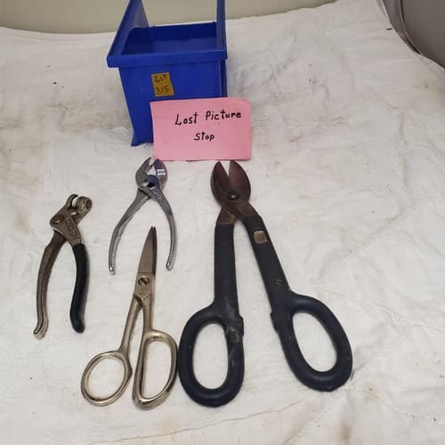 Lot of 4 Assorted Tinner Snips Scissors & Pliers LOT-315 - Thumbnail 10
