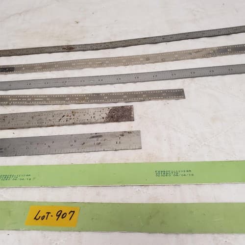 Lot of 8 Assorted Metal Measuring Rulers and Industrial Marked Bar LOT-907 - Thumbnail 3