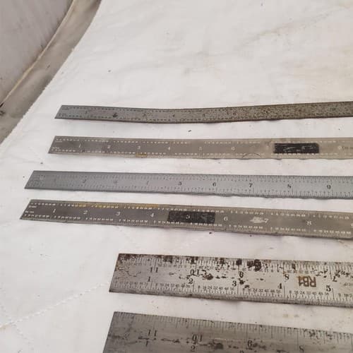 Lot of 8 Assorted Metal Measuring Rulers and Industrial Marked Bar LOT-907 - Thumbnail 4